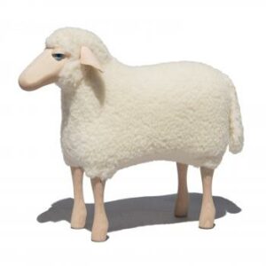 Mouton blanc de décoration en laine