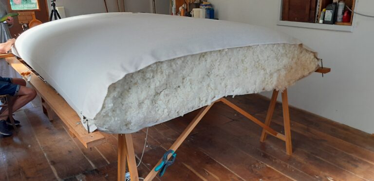 matelas latex naturel et bio. Pose du tissu