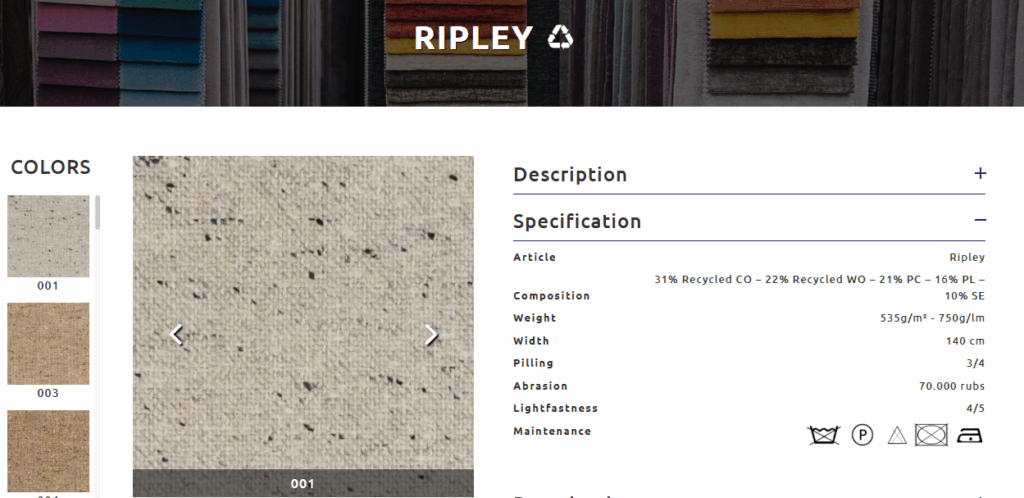 RIPLEY FICHE TECHNIQUE