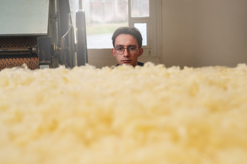 égalisation d'un matelas laine de mouton