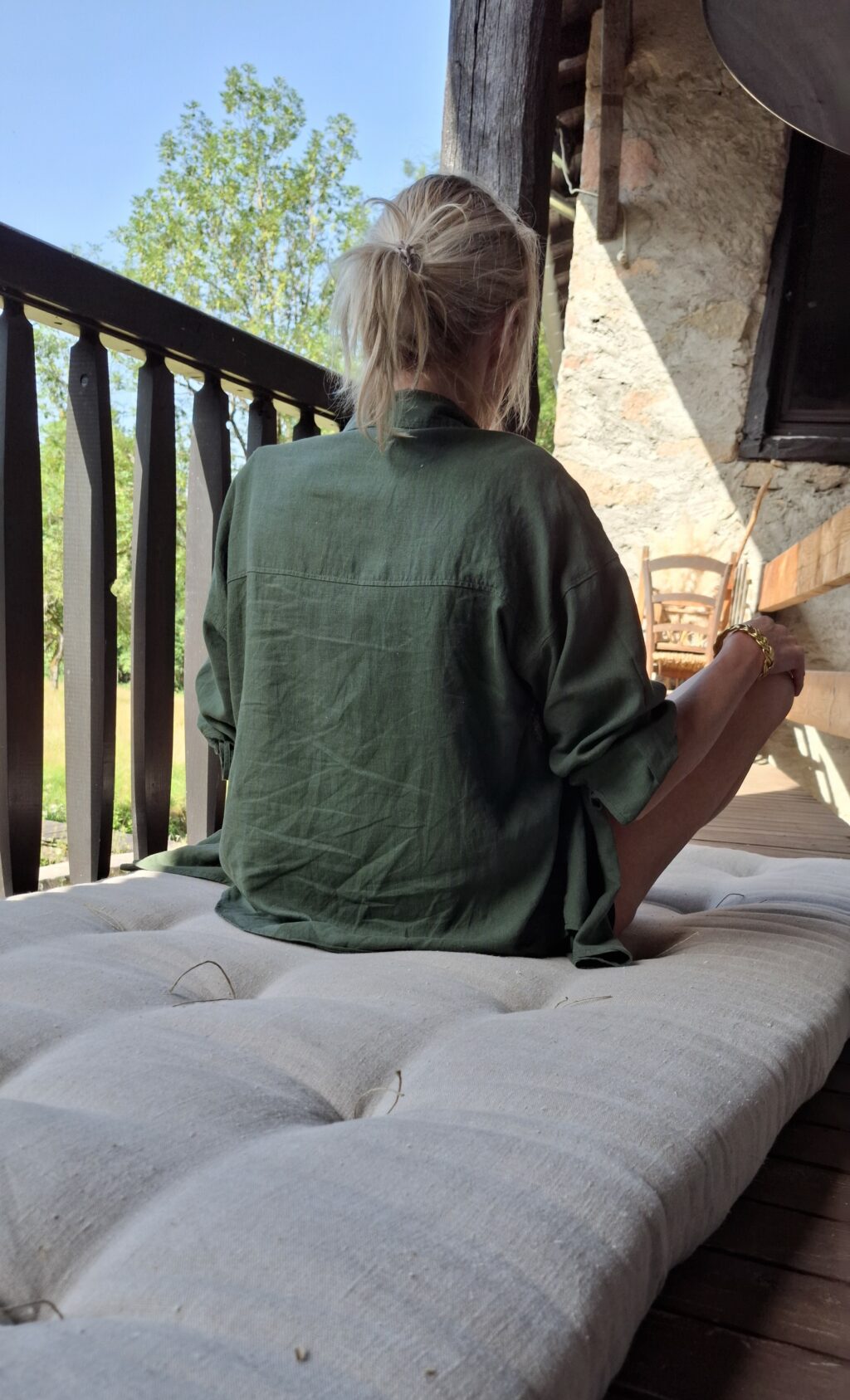 tapis de yoga épais en coton et latex naturel toile en lin
