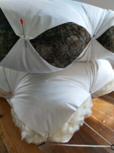 Oreiller en crin de cheval naturel pour soutien ergonomique