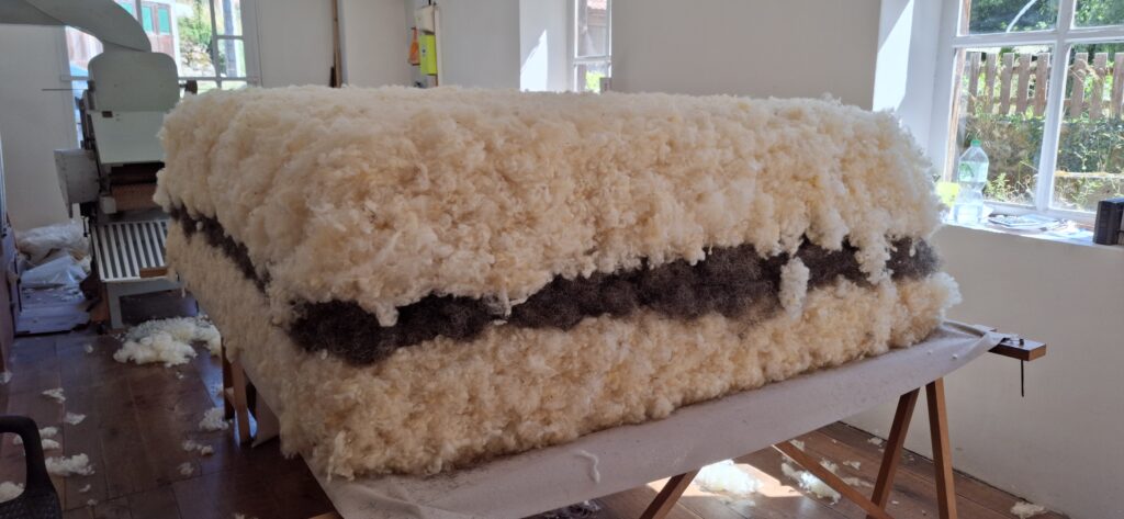 Coupe du matelas laine Modèle laine et crin de cheval – garnissage naturel et respirant