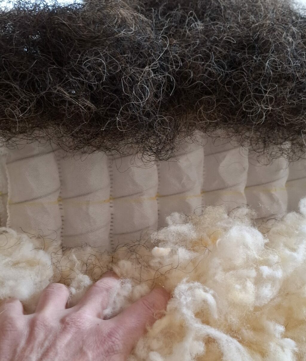 Fabrication de matelas laine avec des ressorts ensachés